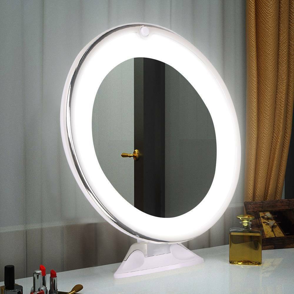 Lunora LED Makeup Mirror | 10x Magnification | 360° Rotating | Compact & Travel-Friendly