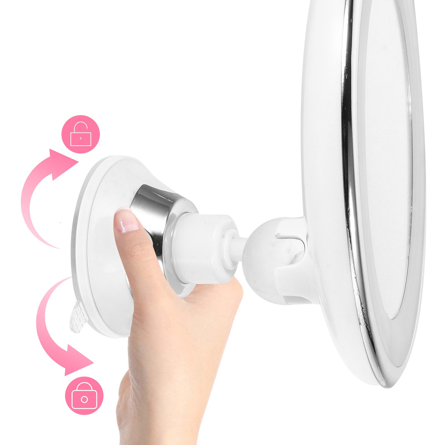 Lunora LED Makeup Mirror | 10x Magnification | 360° Rotating | Compact & Travel-Friendly