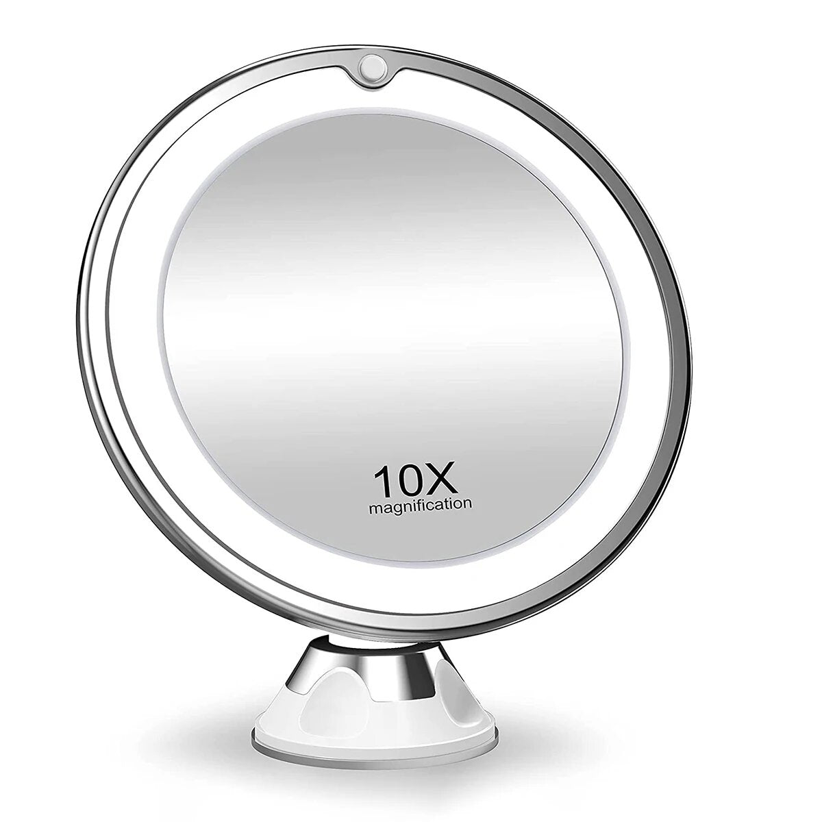 Lunora LED Makeup Mirror | 10x Magnification | 360° Rotating | Compact & Travel-Friendly