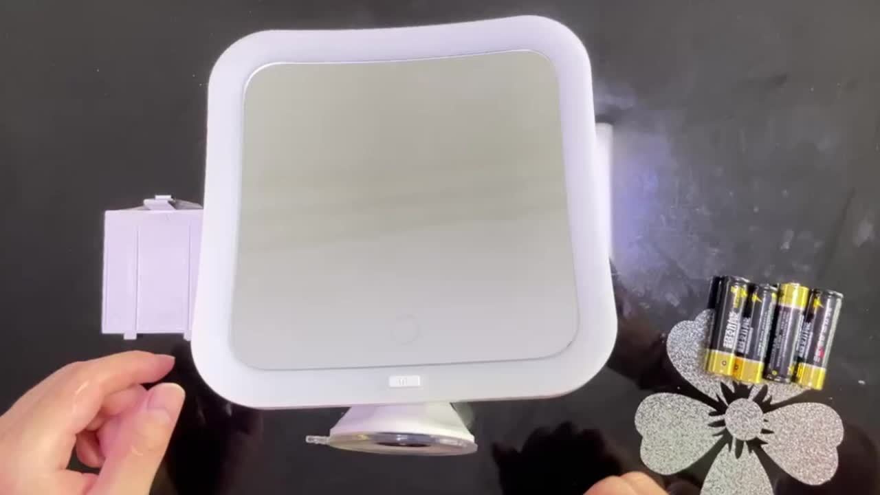 Visiora LED Makeup Mirror | 10x Magnification | Touch Control & Suction Cup | Black