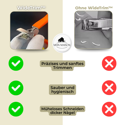 Nail Clippers WideTrim | Extra-Wide Jaw Opening | Anti-Splash Design | Stainless Steel