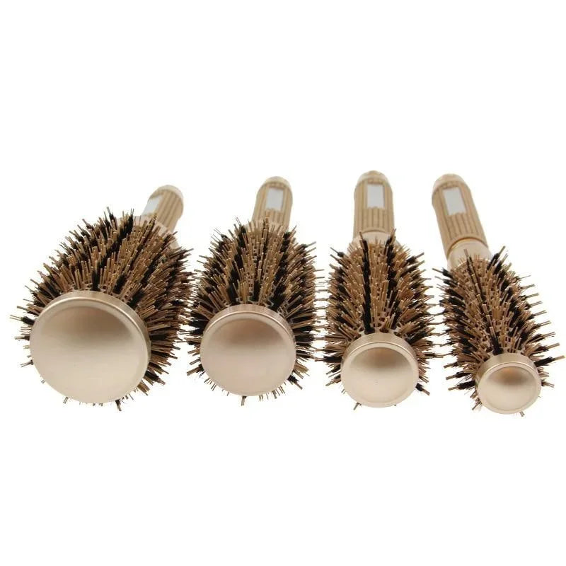 Round Brush Set GLOSSENTA | Ion-Ceramic & Boar Bristles | Anti-Frizz & Volume | Diameter 25–53 mm