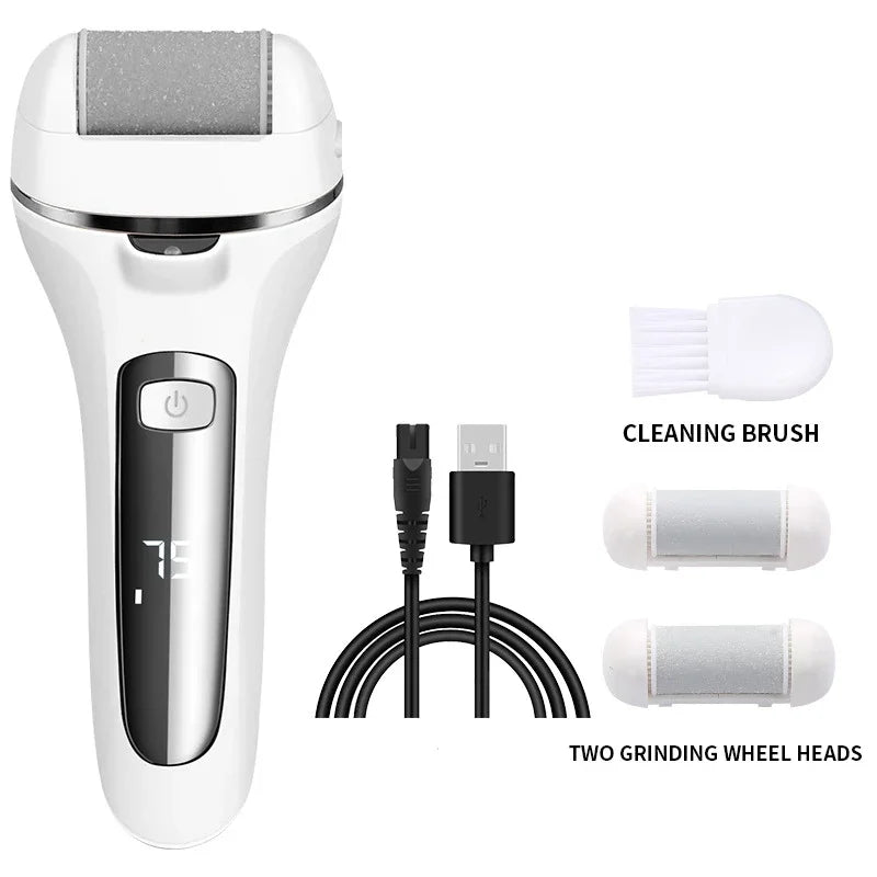 Pediluxe Pro Electric Callus Remover | With 3 Sanding Heads, LED & LCD Display | Rechargeable & IPX7 Waterproof | For Smooth & Well-Groomed Feet