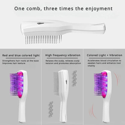 Infrared Scalp Comb VITALUXE | LED Therapy & Massage | USB Rechargeable | Promotes Hair Growth & Relaxation | 22×6.5×5.2 cm