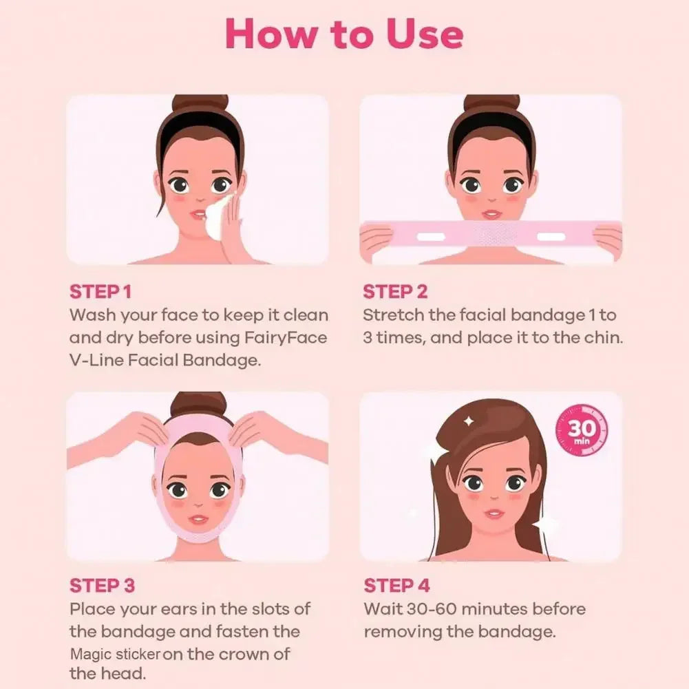 Velfina V-Line Facial Band | Double-Chin Reduction & Skin Tightening | Reusable & Breathable | For Women & Men