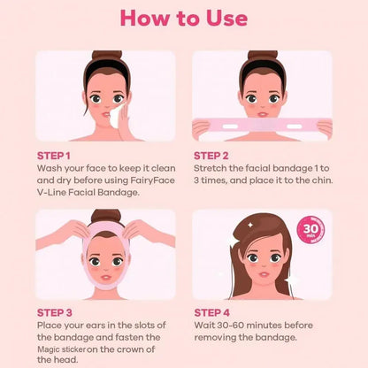 Velfina V-Line Facial Band | Double-Chin Reduction & Skin Tightening | Reusable & Breathable | For Women & Men