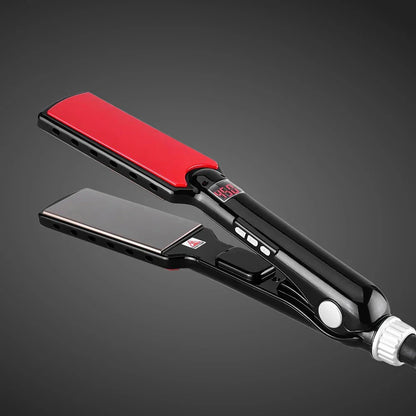 Flat iron TITANEA PRO | Wide nano-titanium plates | 50–249 °C | LED display & dual voltage | 25 × 4.3 × 3.5 cm