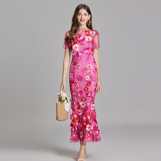 Alba | Elegant Sleeveless Embroidered Women's Maxi Dress