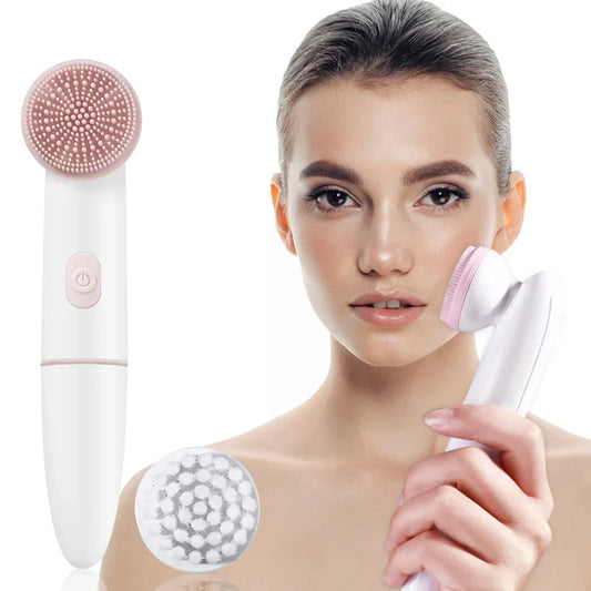 Skinvora 2-in-1 Silicone Facial Cleansing Device | Deep Cleansing & Massage | Waterproof & Skin-Friendly | 15.8 × 4.7 × 2.7 cm