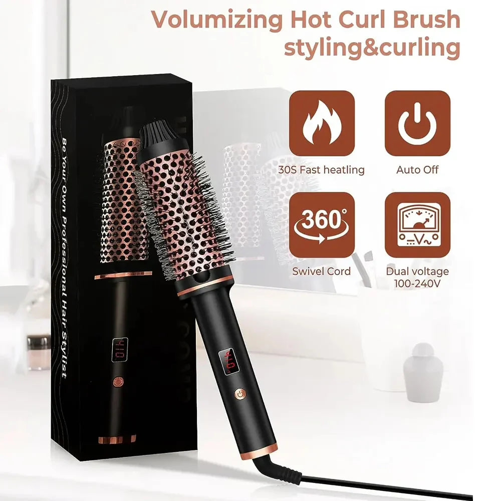 Stylique 3-in-1 Ionic Hair Straightener & Curling Iron | Straightening, Waves, Volume | Anti-Scald Brush