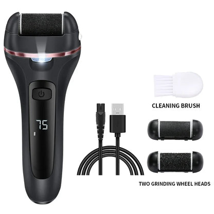 Pediluxe Pro Electric Callus Remover | With 3 Sanding Heads, LED & LCD Display | Rechargeable & IPX7 Waterproof | For Smooth & Well-Groomed Feet