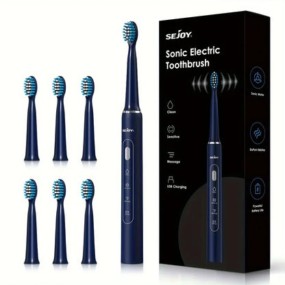 Sonic Toothbrush Dentexa Pulse | 30,000 Vibrations | 3 Cleaning Modes & 2-Minute Timer | Includes 7 Brush Heads | 30-Day Battery Life