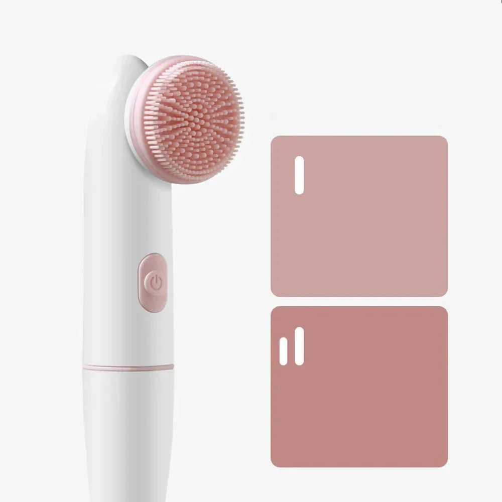 Skinvora 2-in-1 Silicone Facial Cleansing Device | Deep Cleansing & Massage | Waterproof & Skin-Friendly | 15.8 × 4.7 × 2.7 cm
