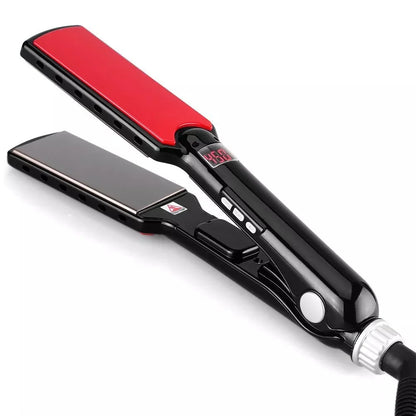 Flat iron TITANEA PRO | Wide nano-titanium plates | 50–249 °C | LED display & dual voltage | 25 × 4.3 × 3.5 cm